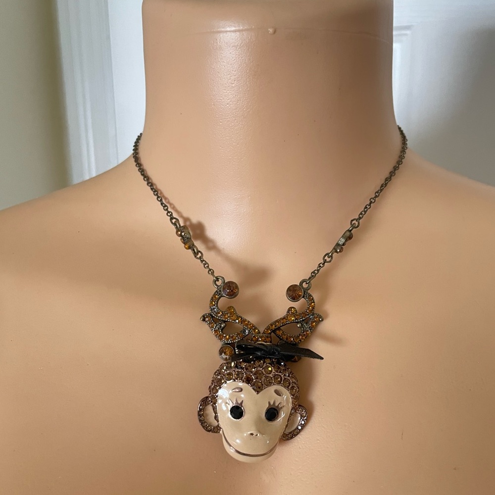 Betsey Johnson Monkey Head Necklace